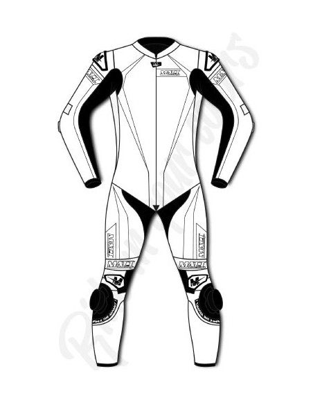 Motorcycle suit in cowhide or kangaroo leather, customizable, airbag and integrated airbag compatible. FFM FIM approved
