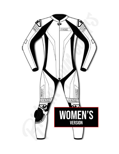 Motorcycle suit in cowhide or kangaroo leather, customizable, airbag and integrated airbag compatible. FFM FIM approved