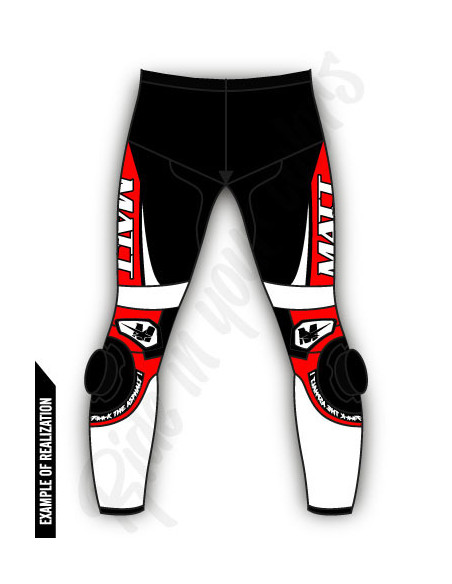 Leather motorcycle pants, customizable, made-to-measure