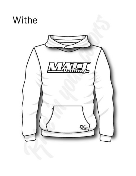 customisable hoodie matt racing for teams, companies, as a gift, to make someone happy