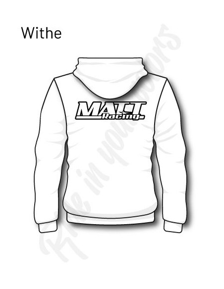 customisable hoodie matt racing for teams, companies, as a gift, to make someone happy