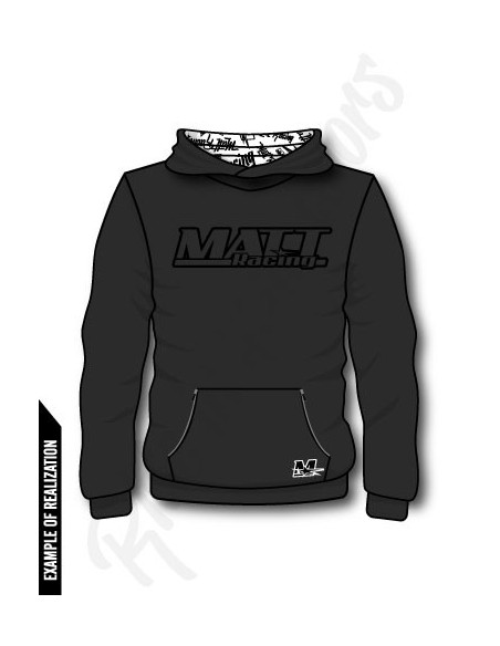 customisable hoodie matt racing for teams, companies, as a gift, to make someone happy